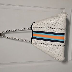 Neoprene Tote Extra Large Stripes Water Resistant Beach Storage Market